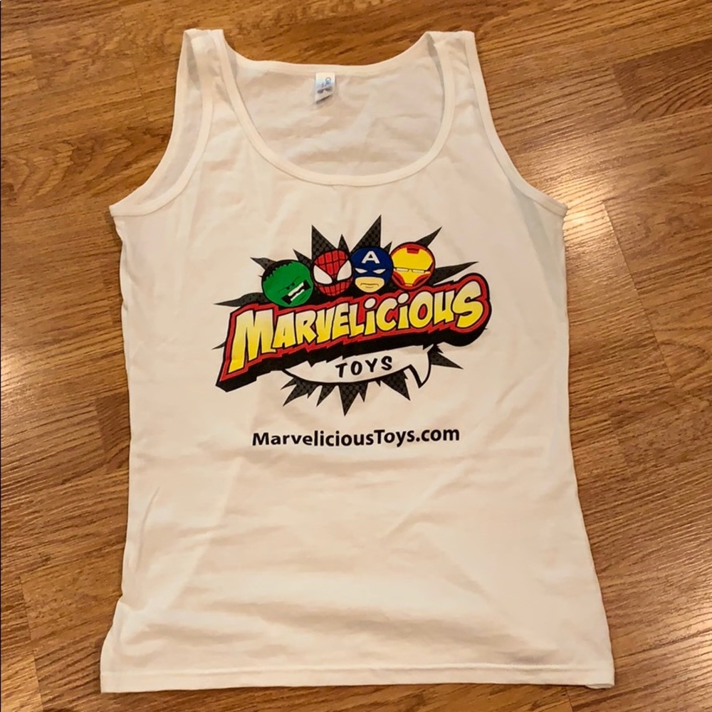 Marvelicious Toys White Tank Top W/ Superhero Logo